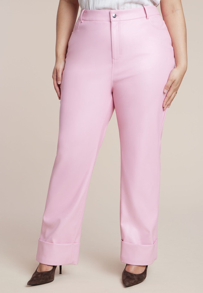 Cuffed Faux Leather Pant image number 1
