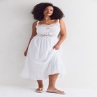 Cotton Voile Lace Maxi Dress image number null