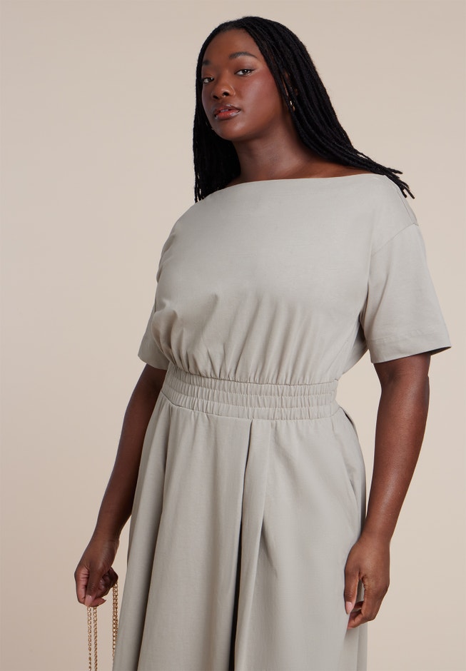 Asymmetrical Neck A-Line Dress | ELOQUII Asymmetrical Neck A-Line Dress | ELOQUII