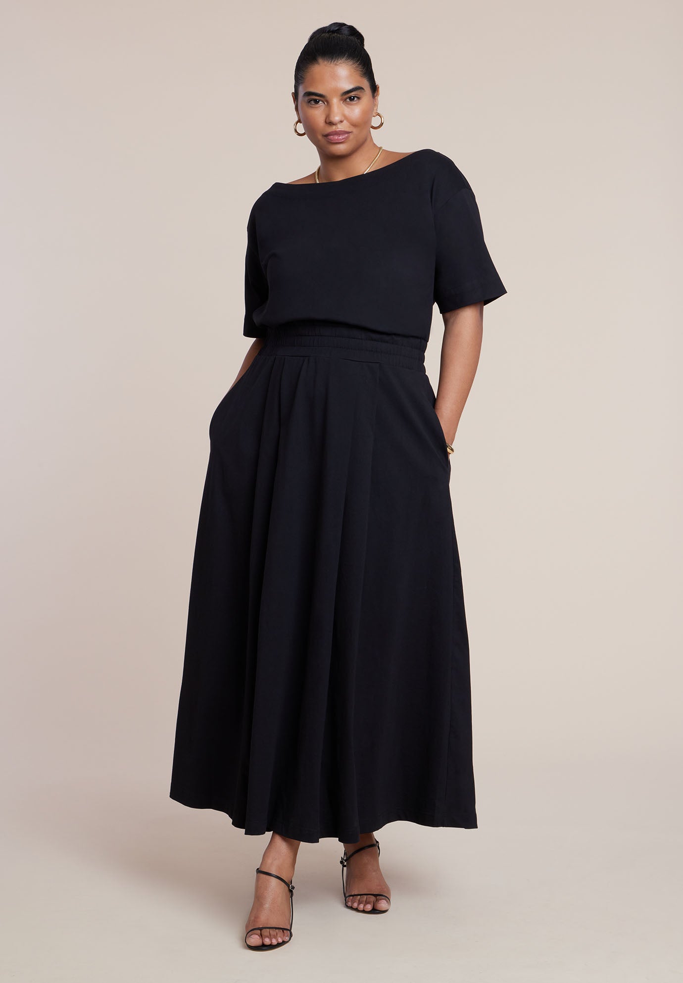 Asymmetrical Neck A-Line Dress image number 1