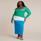 Asymmetrical Stripe Sweater Dress image number null