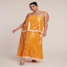 Layered Pailette Maxi Dress image number null