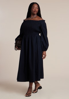 eloquii plus size formal dresses Women's Seam Detail Ponte Workwear Midi Dress chlorine bleach when needed ELOQUII Women's Plus Size Off