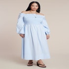 Long Sleeve Smocked Maxi Dress image number null