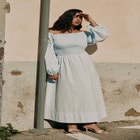 Long Sleeve Smocked Maxi Dress image number null