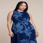 Printed Denim Dress image number null