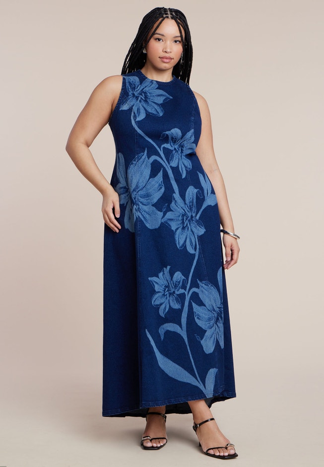 Printed Denim Dress Printed Denim Dress