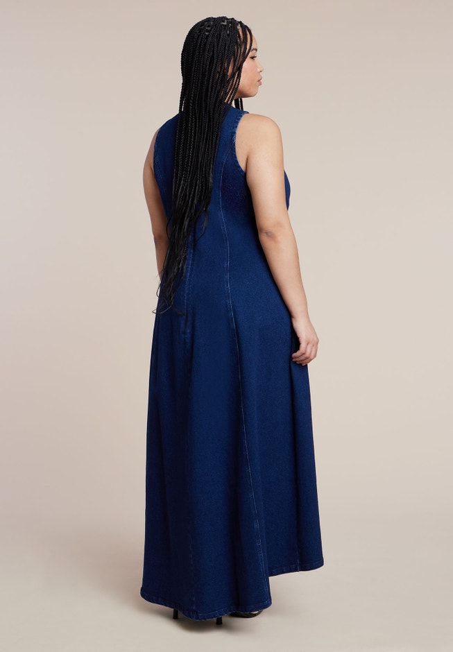 Printed Denim Dress image number 3