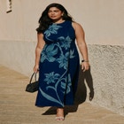 Printed Denim Dress image number null