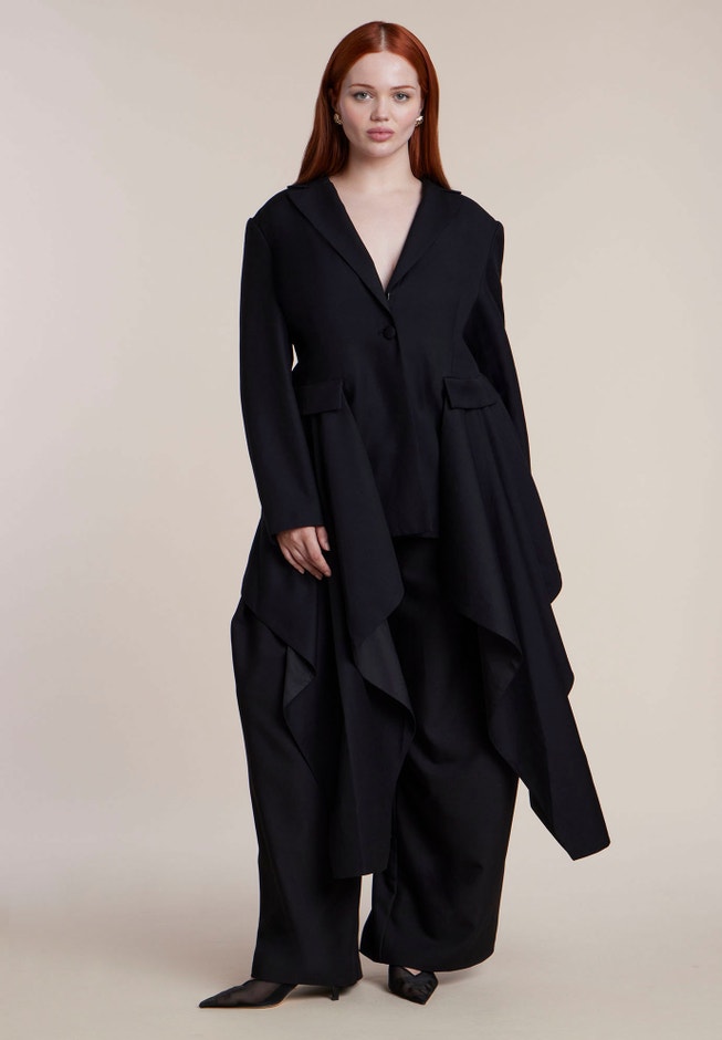 Draped Strong Shoulder Blazer image number 1