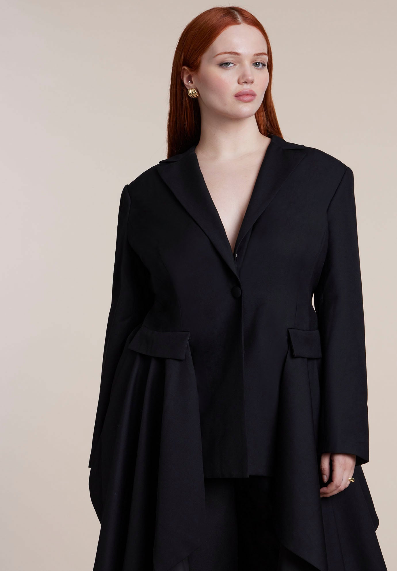 Draped Strong Shoulder Blazer image number 3