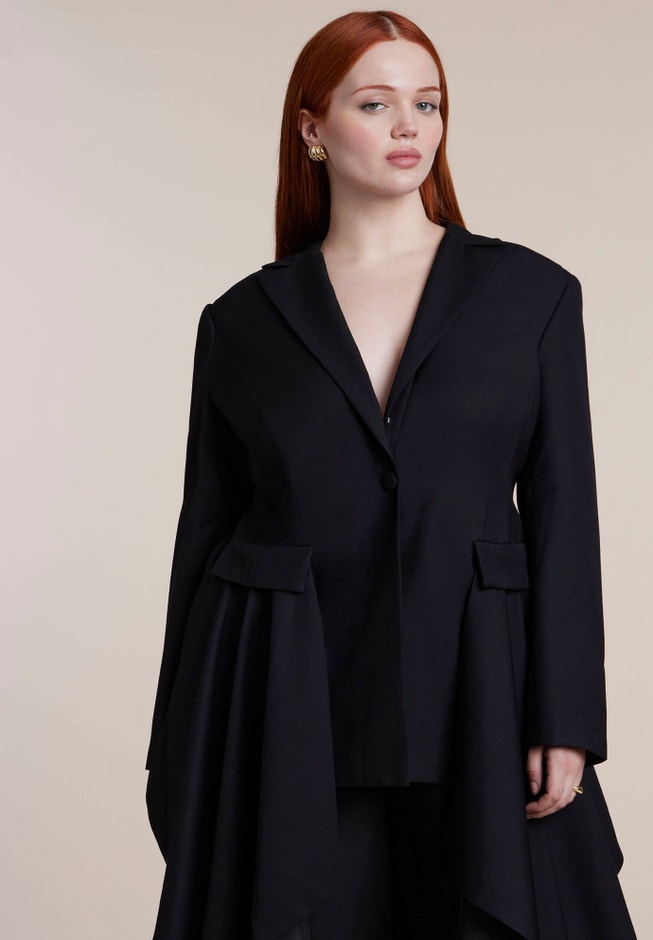 Draped Strong Shoulder Blazer image number 3