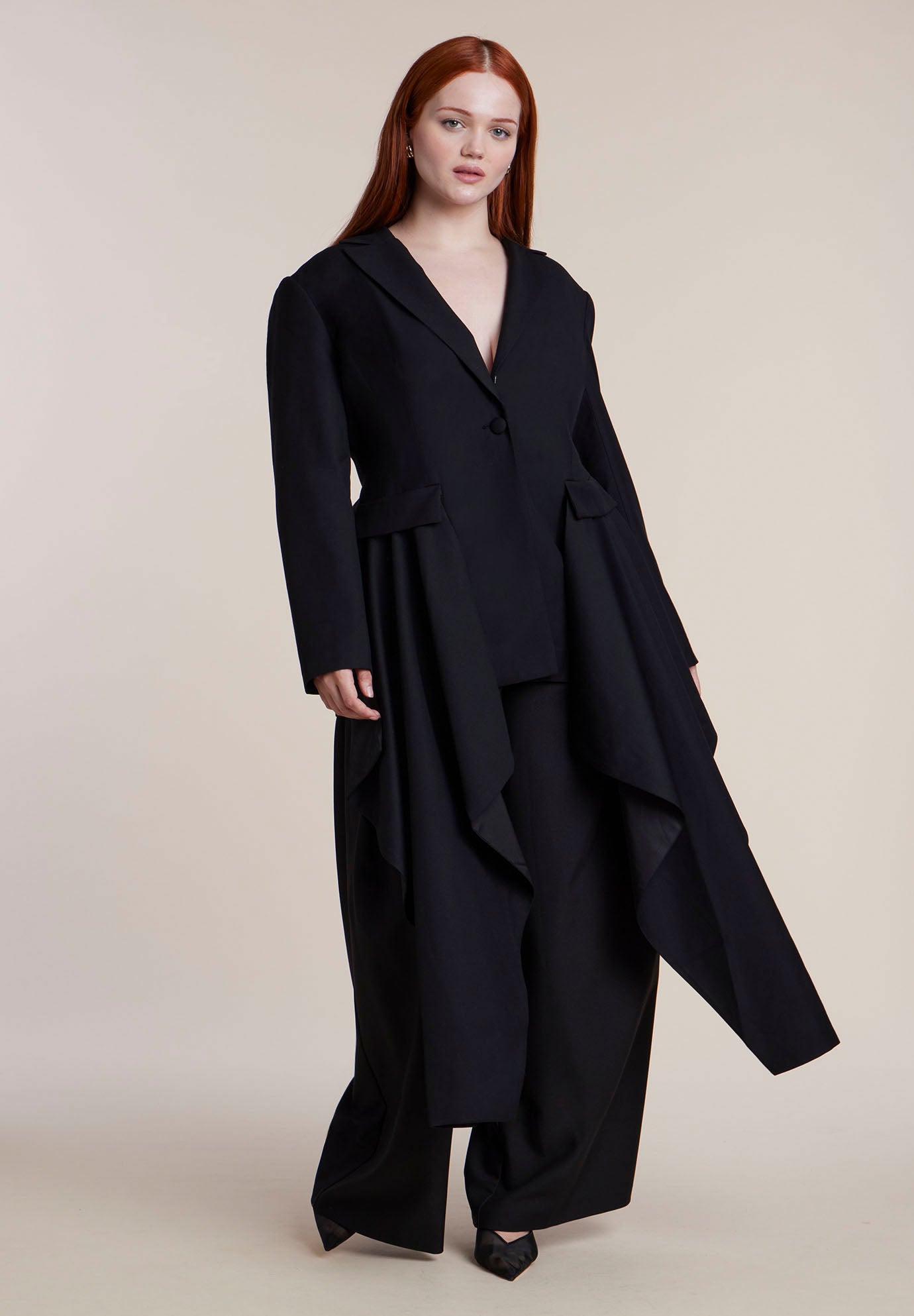 Draped Strong Shoulder Blazer image number 0