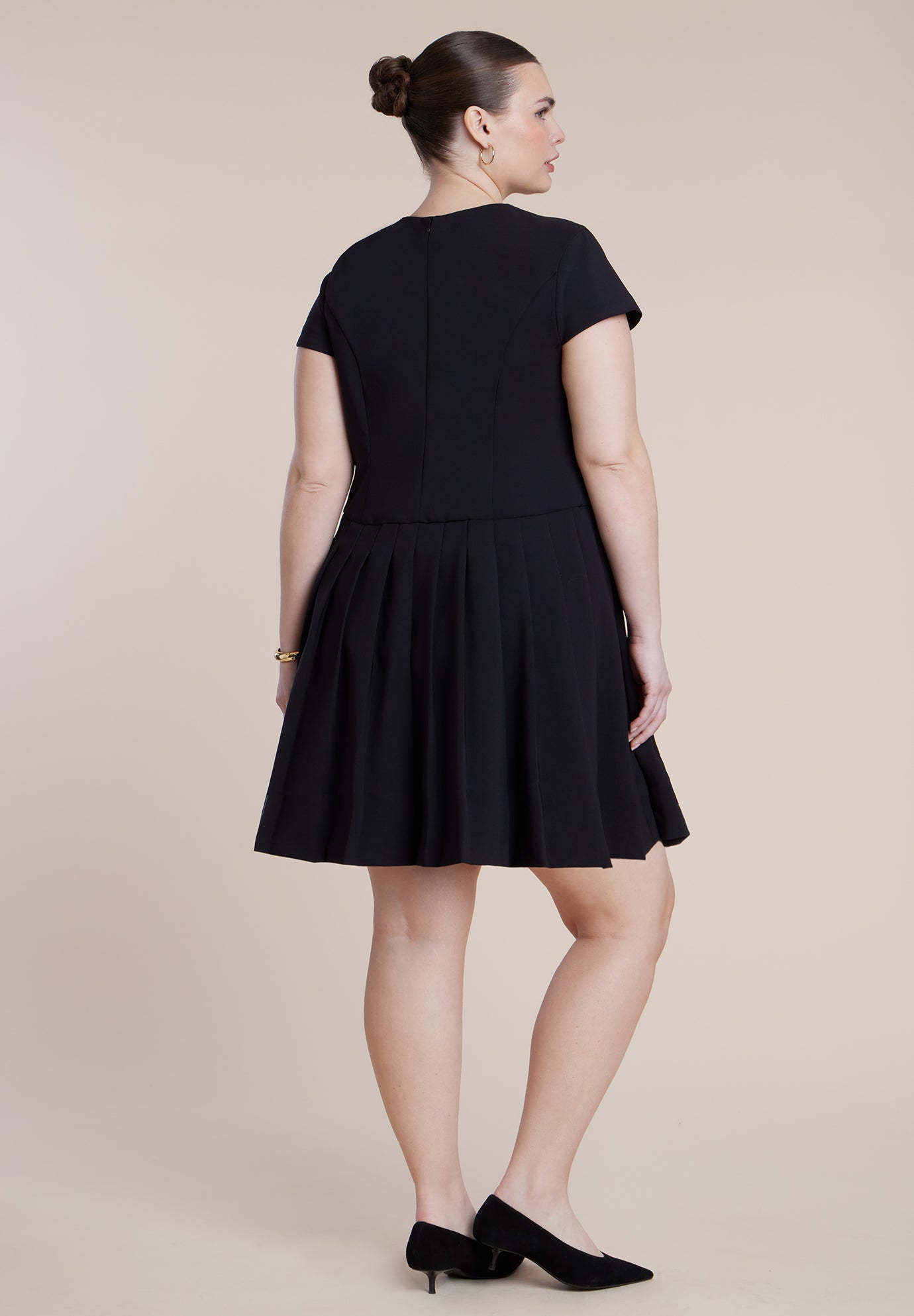 Button Detail Pleated Mini Dress image number 4