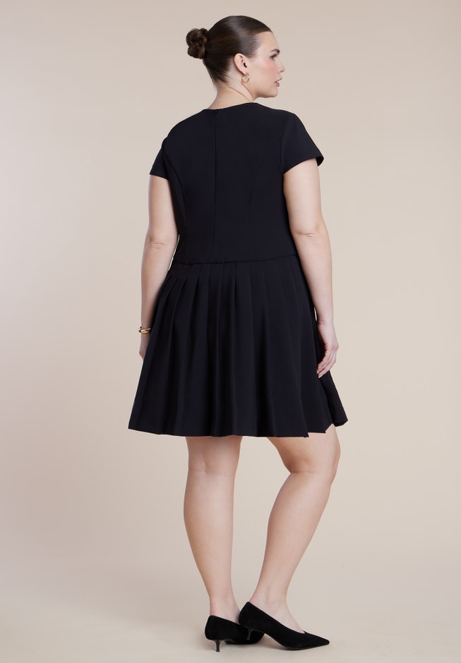 Button Detail Pleated Mini Dress image number 4