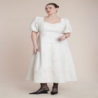 Faux Leather Puff Sleeve Maxi Dress image number null