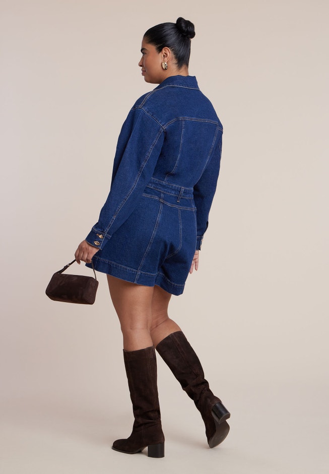 Denim Romper image number 4