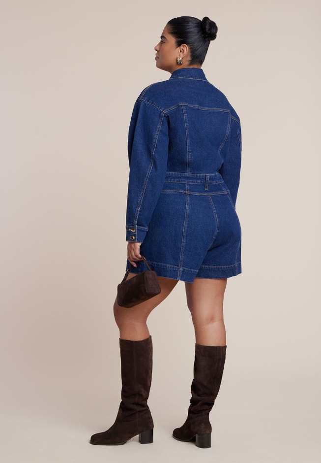 Denim Romper image number 5