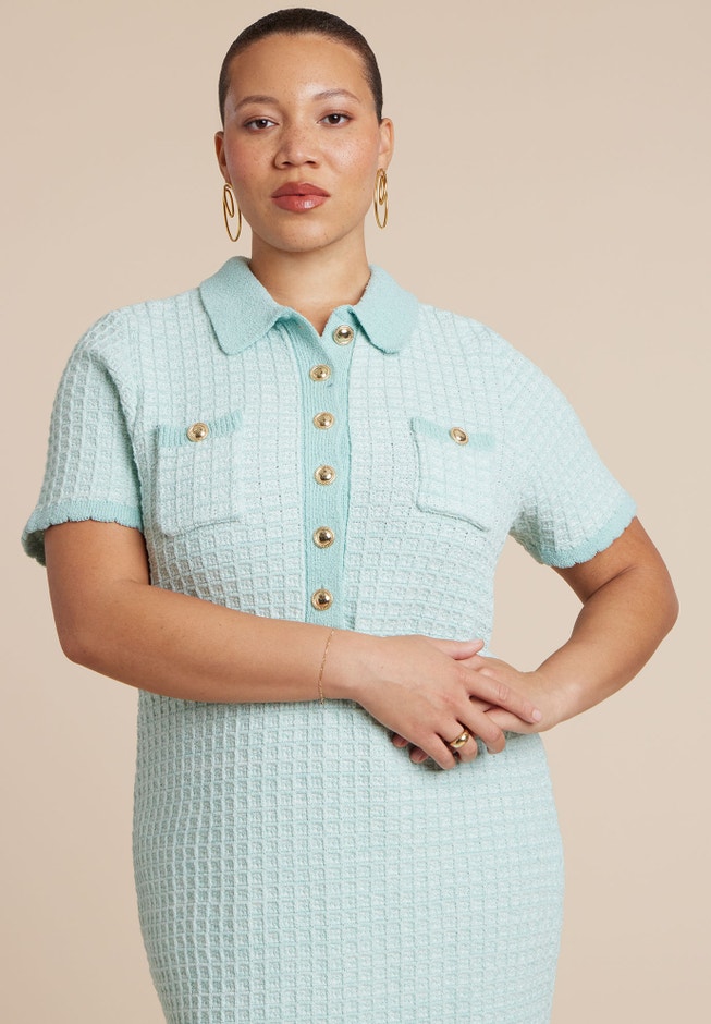 Stitch Detail Sweater Dress | ELOQUII Stitch Detail Sweater Dress | ELOQUII
