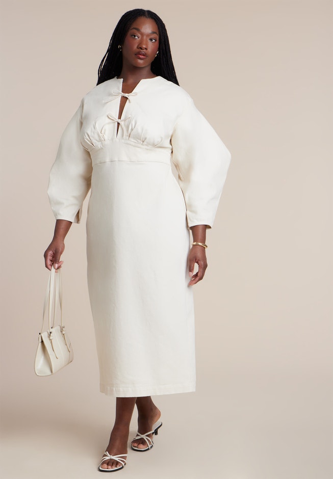 white denim dress maxi Women's White Denim Dresses
