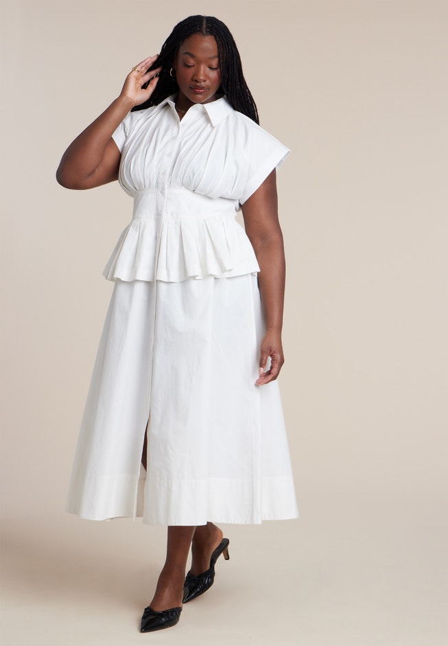 peplum mini shirt dress Edith Peplum Mini Dress in Merlot Toile L