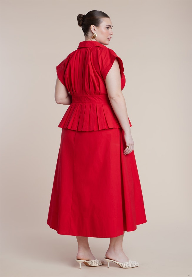 Peplum Poplin Shirt Dress image number 2