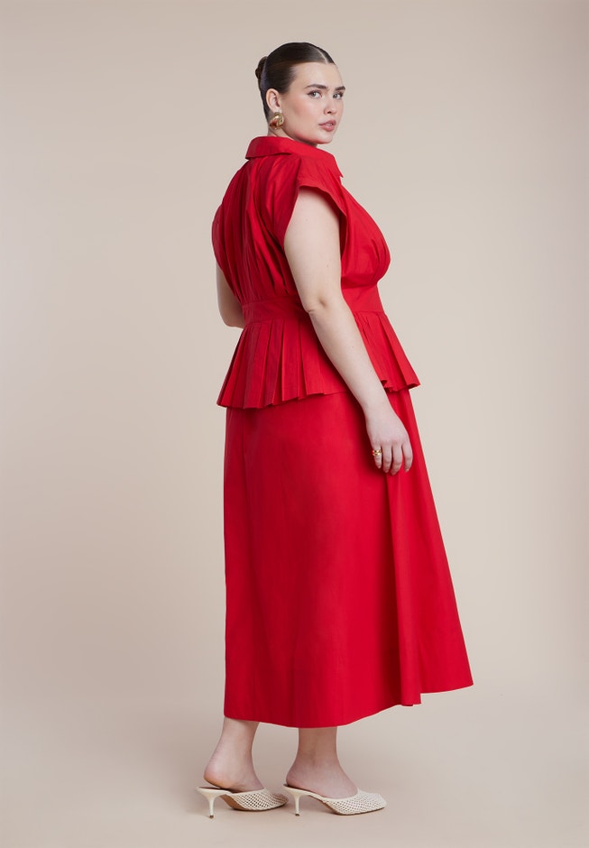 Peplum Poplin Shirt Dress image number 3