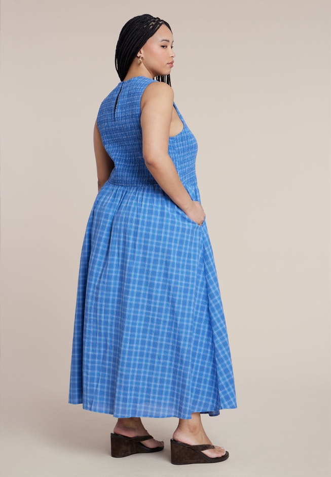 Smocked Bodice Plaid Dress image number 3