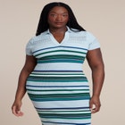 Stripe Stitch Collar Sweater Dress image number null