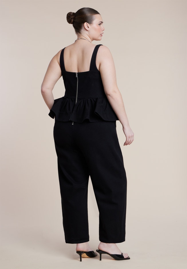 Peplum Barrel Leg Jumpsuit image number 3