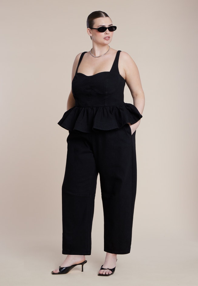 Peplum Barrel Leg Jumpsuit image number 4