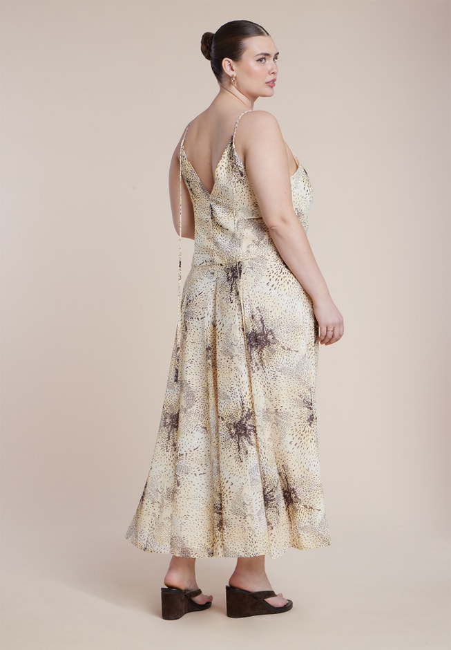 Printed Tie Straps Maxi Dress image number 2