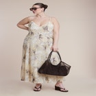 Printed Tie Straps Maxi Dress image number null