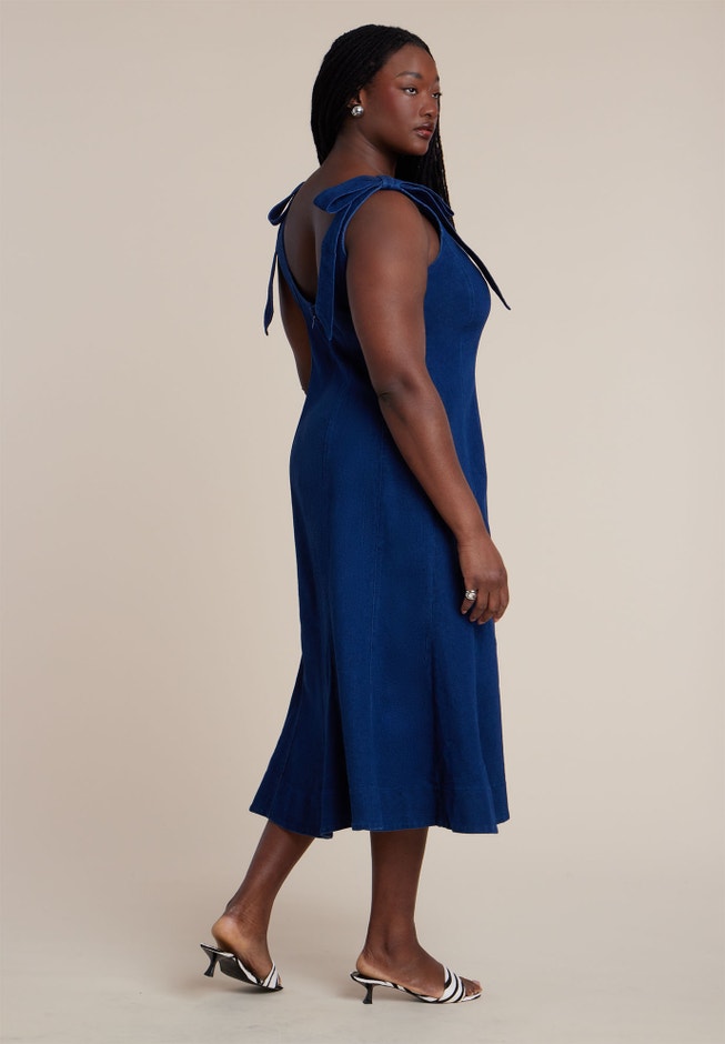 Denim Trumpet Dress image number 3