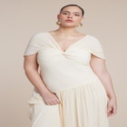 Twist Detail Pleated Chiffon Dress image number null