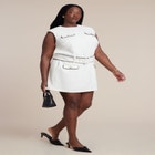 Belted Tweed Mini Dress image number null