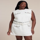 Belted Tweed Mini Dress image number null