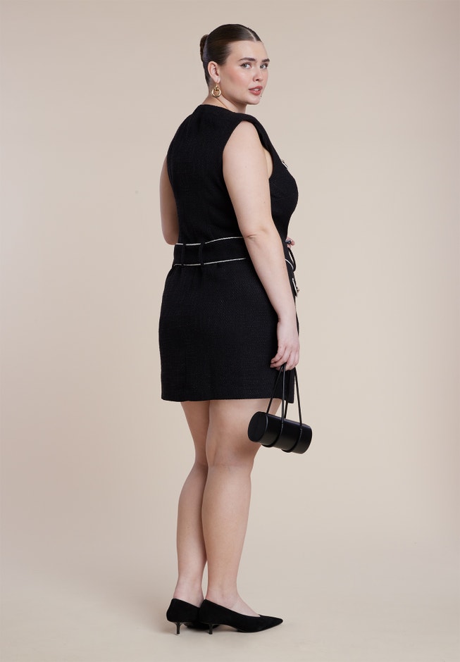 Belted Tweed Mini Dress image number 2