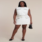 Belted Tweed Mini Dress image number null