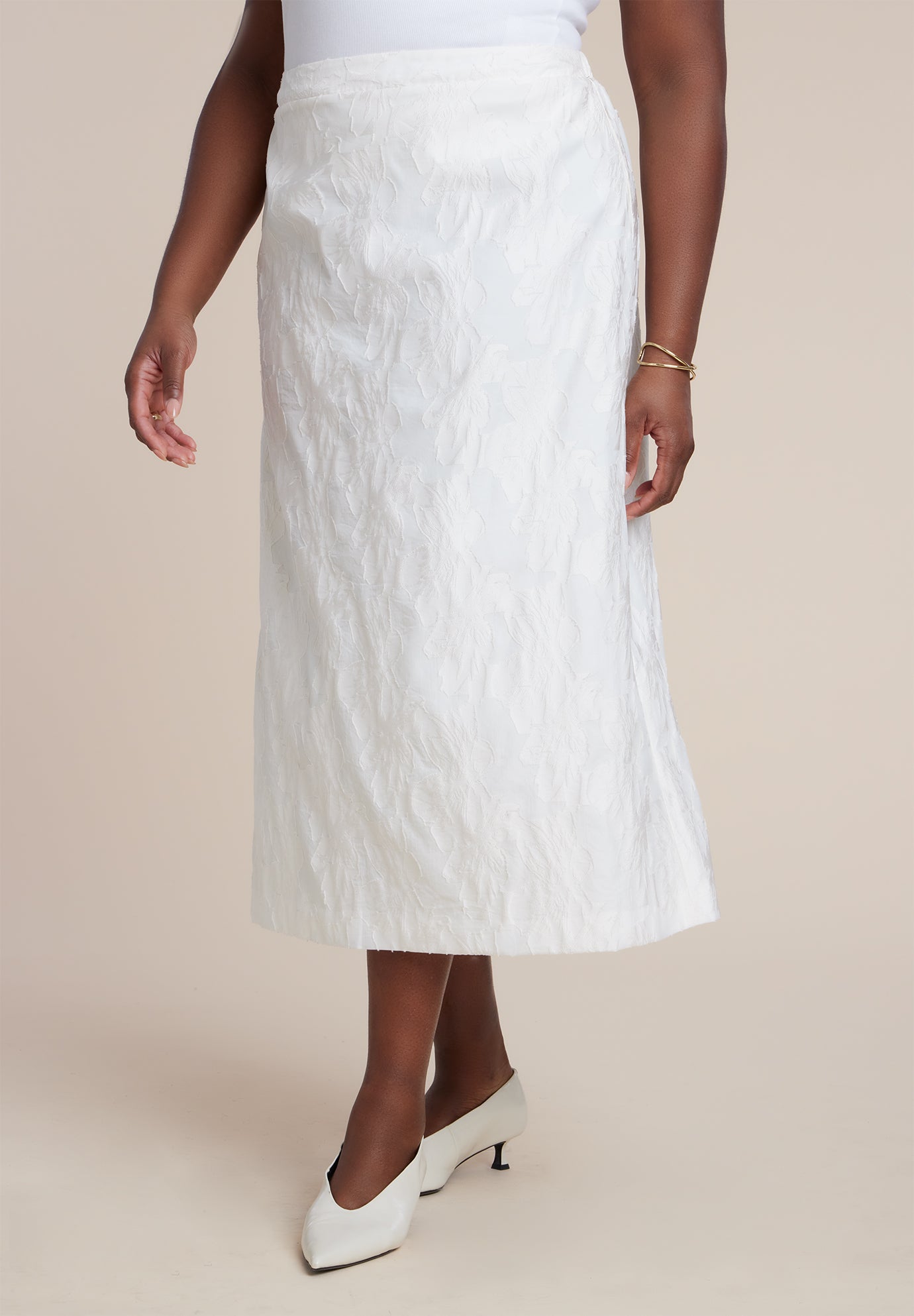 Floral Jacquard A Line Skirt image number 0