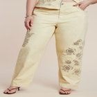 Floral Embroidery Jean image number null