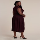 Drape Detail Fitted Mesh Dress image number null