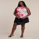 Twist Drape Sheer Mesh Top image number null