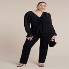 Smocked Sheer Blouse image number null