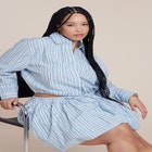 Cropped Button Up Poplin Top image number null