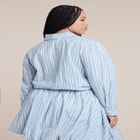 Cropped Button Up Poplin Top image number null