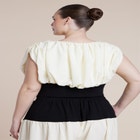 Combo Fabric Draped Top image number null