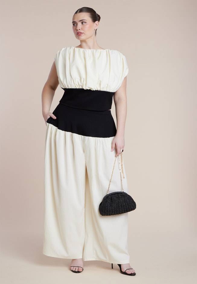 Combo Fabric Draped Top image number 3