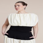 Combo Fabric Draped Top image number null