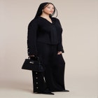 Snap Detail Wide Leg Trouser image number null